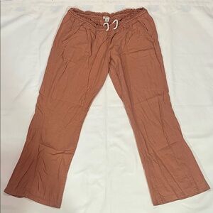 Roxy Women Size 2xl coral  Low Rise Drawstring Beach Breathable Y2K Pants